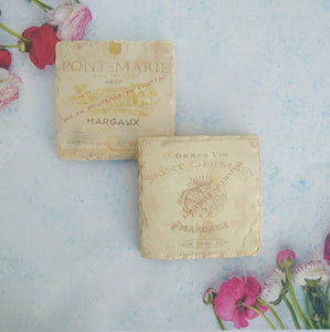 Ceramic Coasters Of French Wine Labels, Set Of 2 Or 4