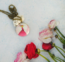 Load image into Gallery viewer, Deer Antler Necklace, Antique Style Photo With Locket
