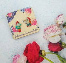 Load image into Gallery viewer, Tiny Cute Earrings, Snow White Inspired Dwarf Earrings, Sterling Silver Kids Earrings
