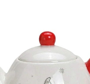 Tea Pot Ceramic With Christmas Reindeer Snowman, Tea Lover Gift