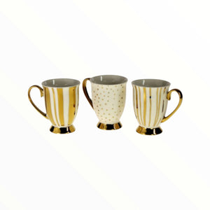 White And Gold Porcelain Mug