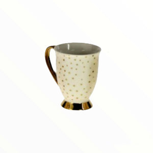 White And Gold Porcelain Mug