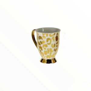 White And Gold Porcelain Mug