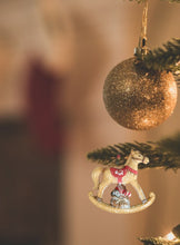 Load image into Gallery viewer, Ceramic Christmas Tree Ornaments Set Carousel Horse
