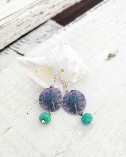 Beach Wedding Proposal Gift For Maid Of Honor, Personalized Birthstone Urchin Earrings, Destination Summer Wedding Jewelry