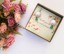 Load image into Gallery viewer, Beach Wedding Proposal Gift For Maid Of Honor, Personalized Birthstone Urchin Earrings, Destination Summer Wedding Jewelry
