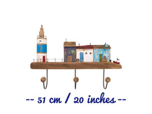 Load image into Gallery viewer, Wooden Wall Hanger, Handmade Lighthouse Theme Hanger For Nautical Nursery
