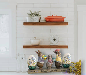 Easter Egg Display, Bunny Figurines With Easter Eggs