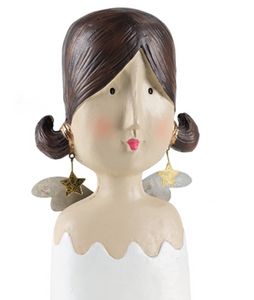 Winter Wonderland Fairy Figurine, Ceramic Bust Statue
