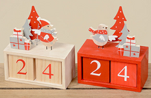 Load image into Gallery viewer, Christmas Countdown Calendar, Wooden Block Calendar For Holidays
