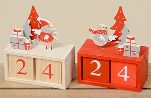 Christmas Countdown Calendar, Wooden Block Calendar For Holidays