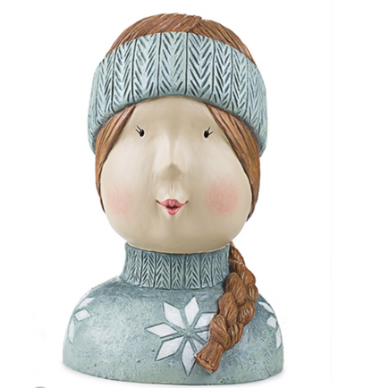 Ceramic Bust Statue With Beanie Girl
