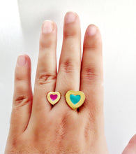 Load image into Gallery viewer, Double Heart Open Gold Ring, Romantic Gift For Girlfriend

