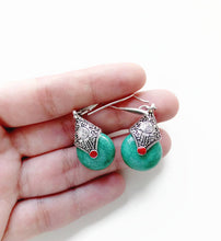 Load image into Gallery viewer, Ethnic Silver Earrings, Aztec Earrings, Birthday Gift For Best Friend

