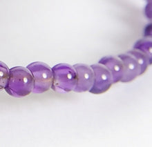 Load image into Gallery viewer, Thin Gold Bracelet, 14k Solid Gold Heart In Amethyst Beaded Bracelet
