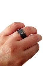 Load image into Gallery viewer, Oxidized Silver Band Ring Size 9, Unisex Black Ring
