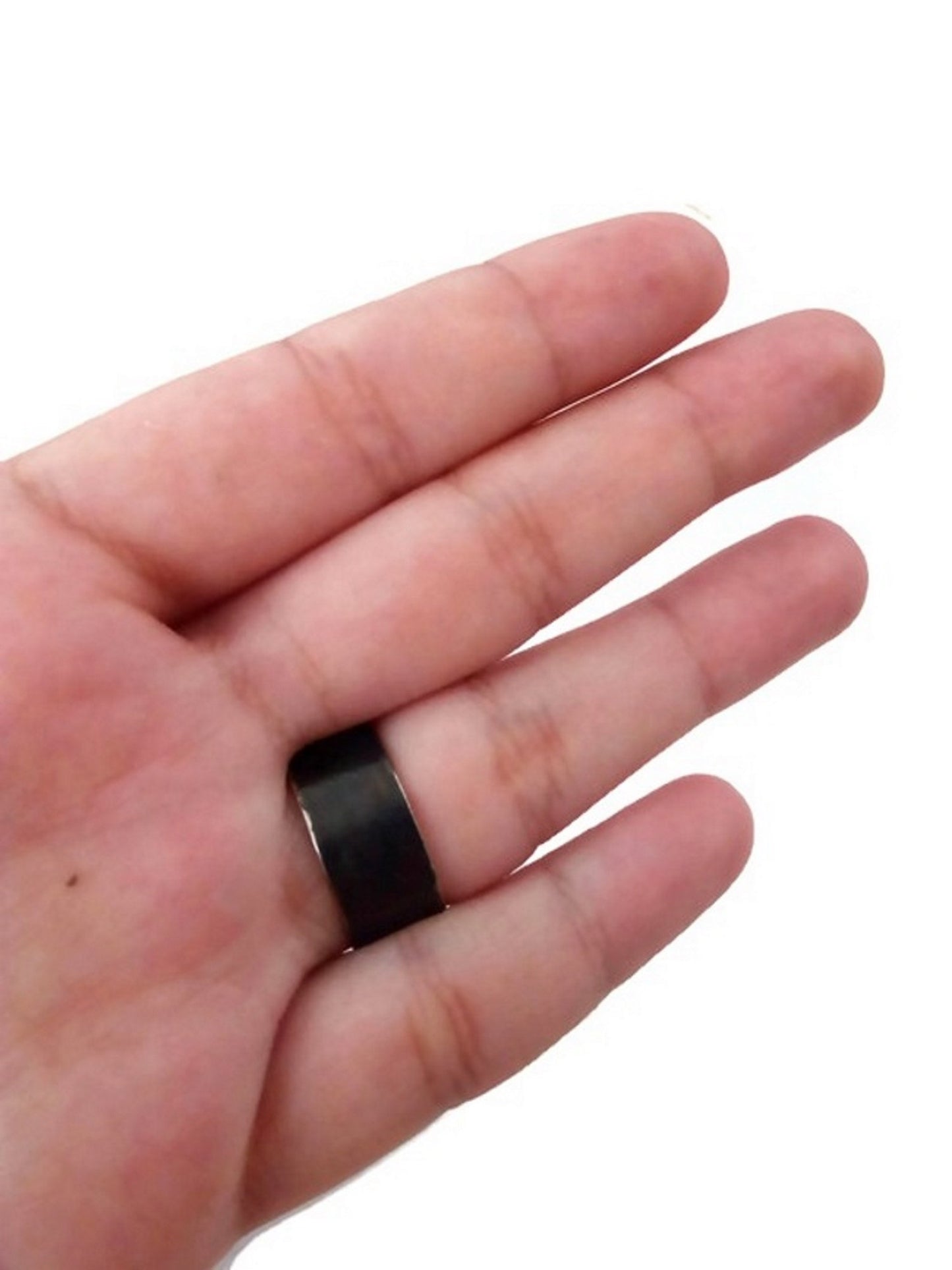 Oxidized Silver Band Ring Size 9, Unisex Black Ring
