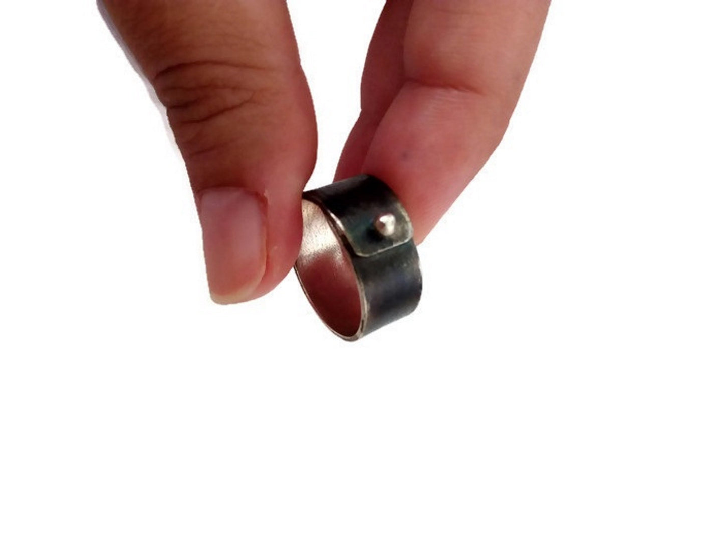 Oxidized Silver Band Ring Size 9, Unisex Black Ring