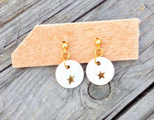 Load image into Gallery viewer, White Porcelain Star Earrings
