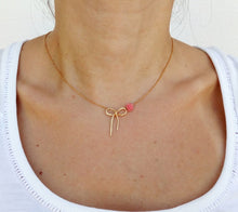 Load image into Gallery viewer, Bow Necklace, Simple Everyday Necklace, Dainty Layered Necklace
