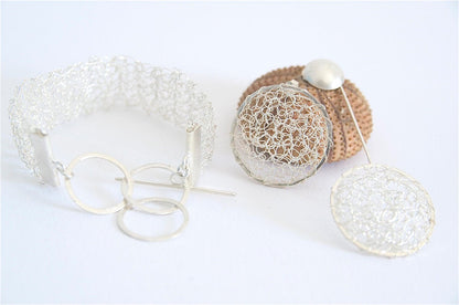 925 Sterling Silver Wire Crochet Earrings, Unusual Earrings For Her