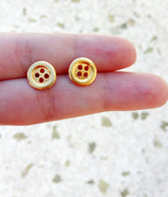 Load image into Gallery viewer, Sterling Silver Button Stud Earrings, Cute Post Earrings For Little Girl
