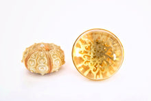Load image into Gallery viewer, Gold Chunky Statement Ring, Clear Quartz Ring Size 7 3/4
