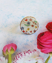 Load image into Gallery viewer, Porcelain Ring, Adjustable Floral Ring
