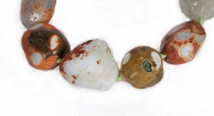 Long Stone Necklace, Carnelian Agate Necklace, Raw Gemstone Jewelry