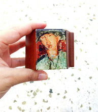 Load image into Gallery viewer, Statement Wood Bracelet, Chaim Soutine Modigliani Painting

