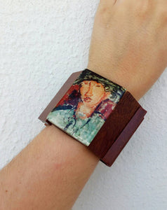 Statement Wood Bracelet, Chaim Soutine Modigliani Painting