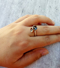 Load image into Gallery viewer, Flower Stack Ring, Simple Silver Band Ring With Mobile Flowers, &quot;Poppy Ring&quot;
