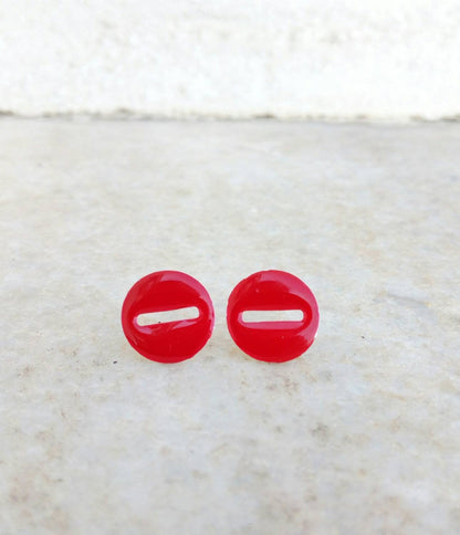 Red Post Earrings, Stop Earrings, New Driver Gift