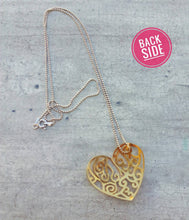 Load image into Gallery viewer, Large Heart Necklace, Sterling Silver Layered Necklace, Filigree Heart Jewelry
