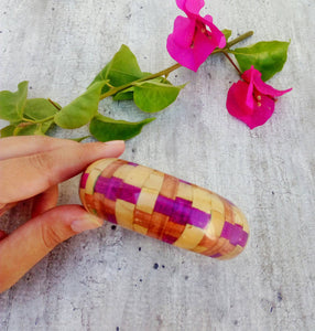 Purple Wide Bangle, Geometric Bangle Made From Old Chairs, Recycled Jewelry For Her