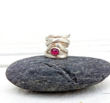 Load image into Gallery viewer, Pink Tourmaline Ring, Sterling Silver Ring Size 7 1/4, &quot;Chaotic Ring&quot;
