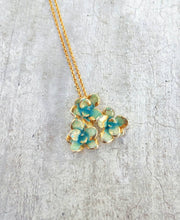 Load image into Gallery viewer, Plumeria Necklace, 18k Gold Plated Silver Pendant Handpainted In Gold Plated Chain
