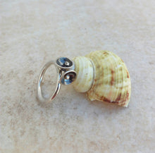 Load image into Gallery viewer, Flower Stack Ring, Simple Silver Band Ring With Mobile Flowers, &quot;Poppy Ring&quot;
