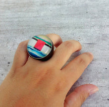 Load image into Gallery viewer, Modern Geometric Ring Size 8 1/4
