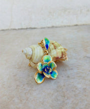 Load image into Gallery viewer, Enamel Wildflower Necklace, 18k Gold Plated Silver Woodland Necklace From Real Flower
