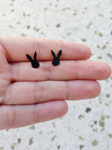 Black Bunny Earrings, Nickel Free Rabbit Earrings