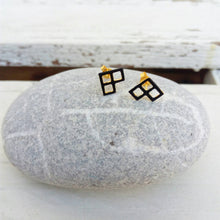 Load image into Gallery viewer, Simple Geometric Stud Earrings, Tetris Earrings, Black Studs
