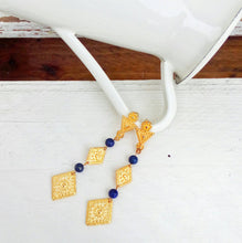 Load image into Gallery viewer, Cobalt Blue Earrings, Lapis Earrings, 7th Anniversary Gift For Her
