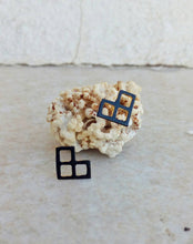 Load image into Gallery viewer, Simple Geometric Stud Earrings, Tetris Earrings, Black Studs
