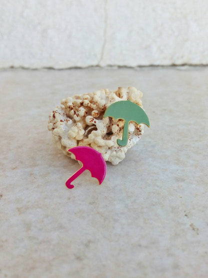 Umbrella Mismatched Earrings, Quirky Earrings, Little Girl Studs