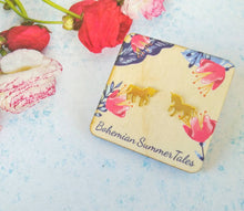 Load image into Gallery viewer, Unicorn Earrings, Gold Hypoallergenic Stud Earrings, Horse Earrings
