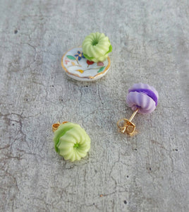 Miniature Cookie Earrings, Polymer Clay Tiny Food Jewelry, Kawaii Stud Earrings