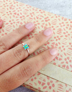 Silver Butterfly Ring, Little Sister Gift From Brother, Cute Pinky Ring