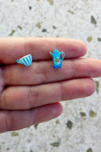 Load image into Gallery viewer, Alice In Wonderland Earrings, Teapot And Cup Acrylic Stud Earrings
