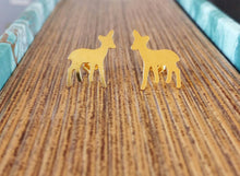 Load image into Gallery viewer, Deer Earrings, Silver Hypoallergenic Stud Earrings, Forest Earrings
